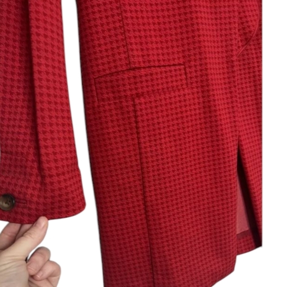 Cabi Stylish Red #3546 "Celebration" Jacket/Coat Red Tonal Houndstooth Sz S - Picture 7 of 14